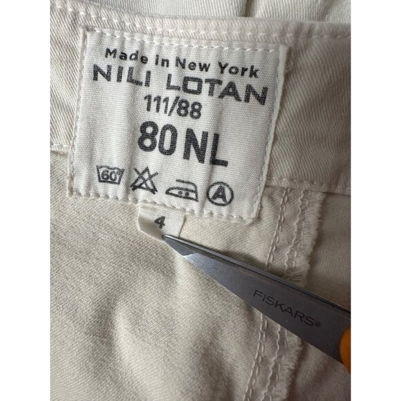 Nili‎ Lotan Cropped Military Jogger Pants Sz 4 FLAW READ Ivory Bone Stretch $345 - Picture 3 of 13